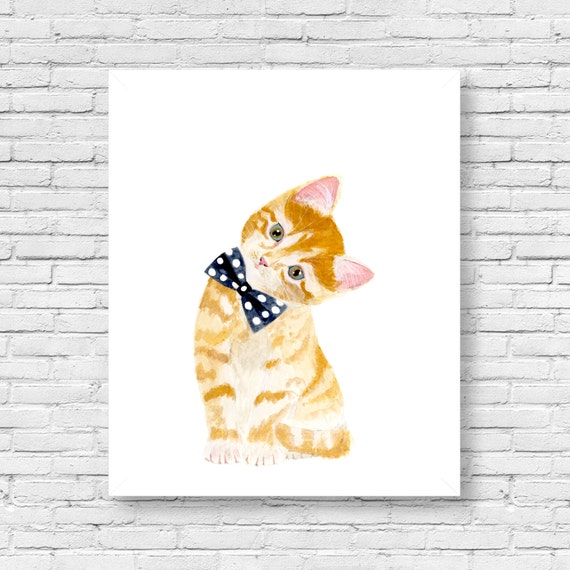 Chaton Avec Noeud Papillon Animal Peintures Chaton De Etsy Chaton Avec Noeud Papillon Animal Peintures Chaton De Etsy