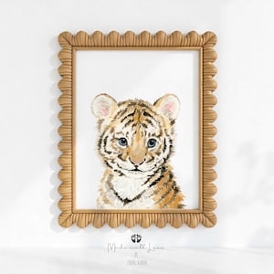 Safari Nursery Tiger Print, Tiger Cub Painting, Safari Baby Animal , Watercolor Tiger Art, Safari Babyshower Gift, Gender Neutral Nursery
