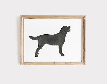 Grafika z labradorem retrieverem, akwarelowa sztuka psa, dekoracja pokoju dziecięcego z polowaniem