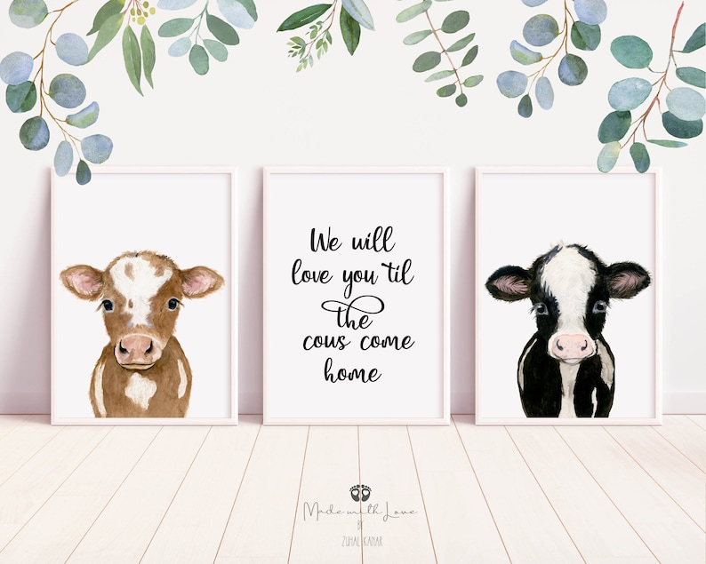 Farm Nursery Decor Nursery Print Farm Animal Print Cow - Etsy