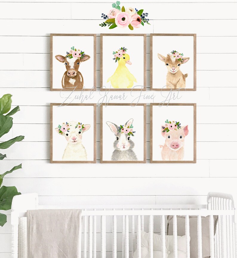 Farm nursery prints Girl Nursery Decor Farm baby shower Etsy