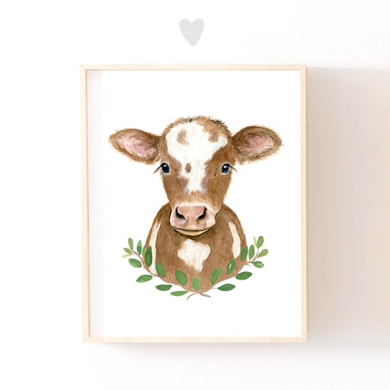 Ferme Pepiniere Decor Vache Peinture Imprimer Bebe Animaux De Etsy