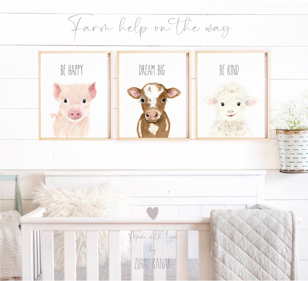 Farm Nursery Decor Farm Animals Prints Farm Baby Shower Decor Etsy