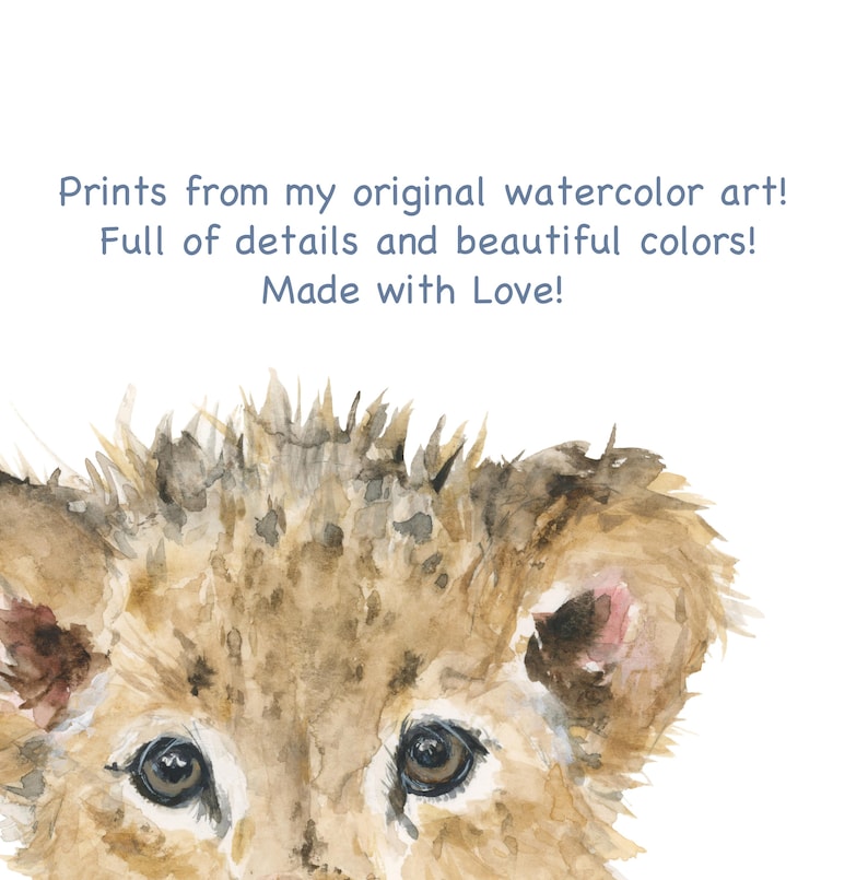 Safari Nursery Prints Set, Baby Animal Watercolor, Bible Verse Art image 9