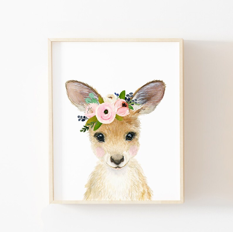 Nursery Prints neutral nursery Australian animals nursery baby shower Nursery animal prints koala wombat kangaroo baby girl nursery