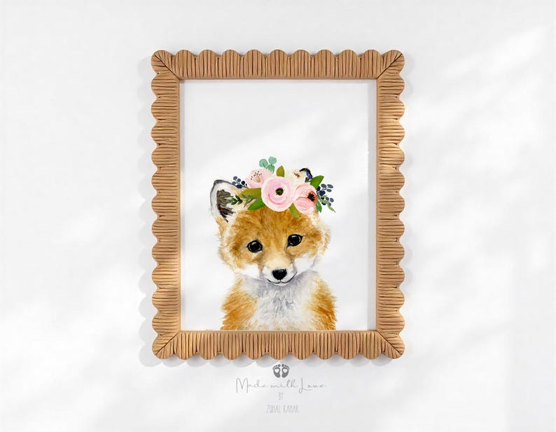 Fuchs Bild, Wald Poster, Fuchs Bild, Wald Poster, Fuchs Bild, Kinderzimmer Wandbild, Kinderzimmer Bild, Kinderzimmer Fuchs Bild, Kinderzimmer Fuchs Mädchen Zimmer Bild 3