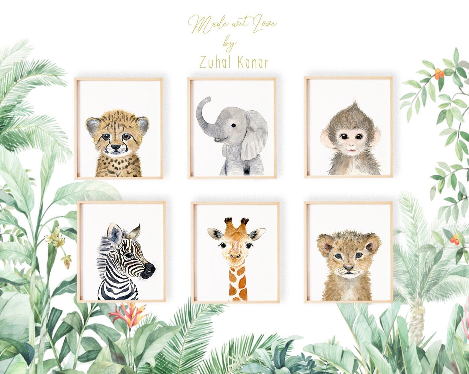 Safari Nursery Decor Jungle Nursery Prints Safari Nursery Etsy