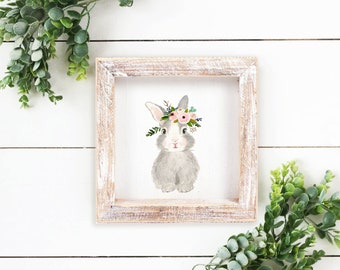 Rabbit nursery art,  Watercolor rabbit painting, Woodland Nursery decor, Nursery Animal, Nursery Animal Wall Art, Childrens Wall Decor