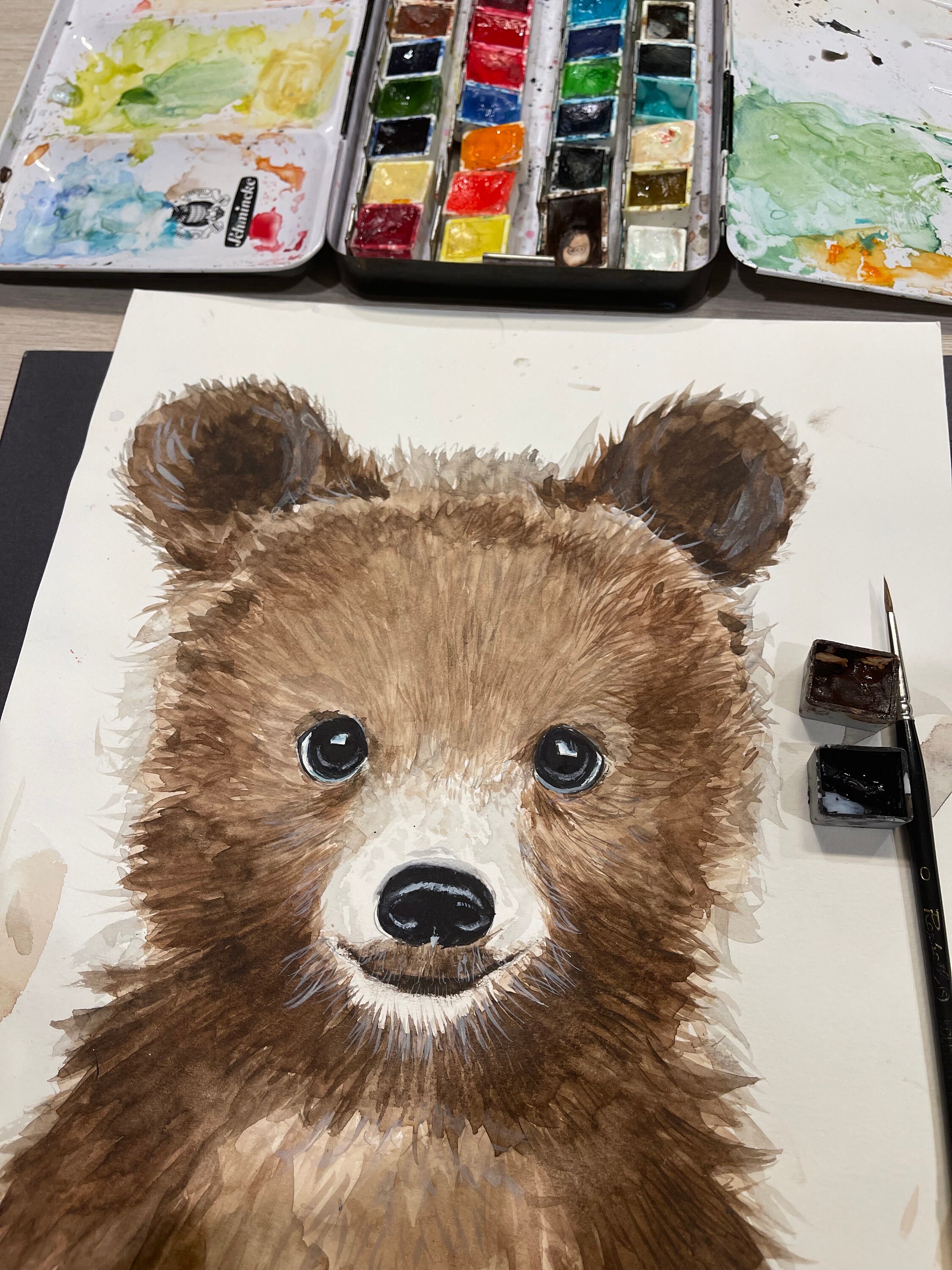 原画 『 異世界散歩 』アクリル水彩画 絵画 くま 熊 イラスト アート 原画 『 異世界散歩 』アクリル水彩 絵画 くま 熊 イラスト アート