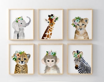 Jungle Nursery Decor, Animal Nursery Prints, Quote Nursery Print, Peekaboo Nursery, Jungle Animal, Jungle Nursery, Floral Nursery Prints