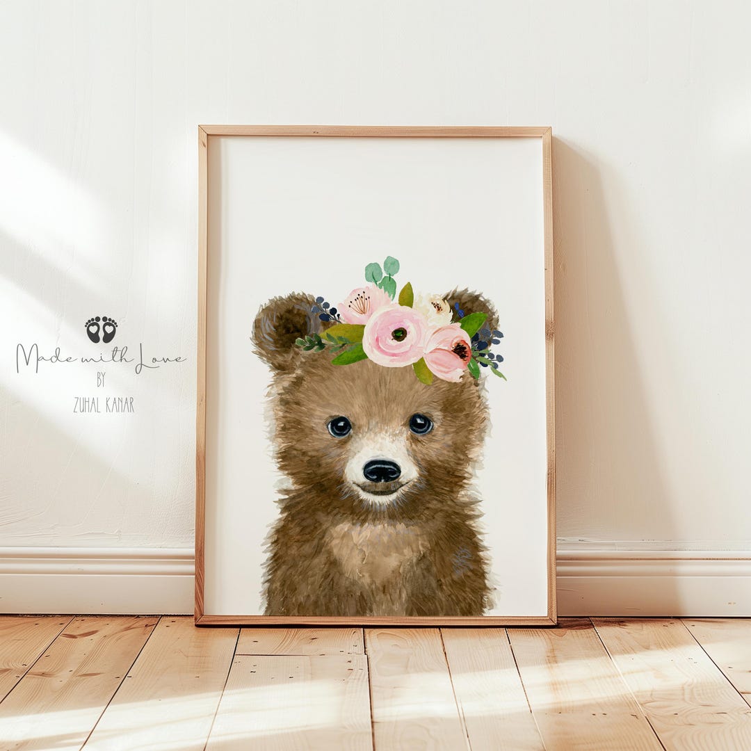 クマの保育園プリント、森のクマの保育園、水彩クマの絵画、保育園プリント、クマのアート、保育園の装飾、ベビーシャワーのギフト - Etsy 日本  おさんぽ 【水彩画】インテリア絵画 原画 可愛い 男の子 クマ