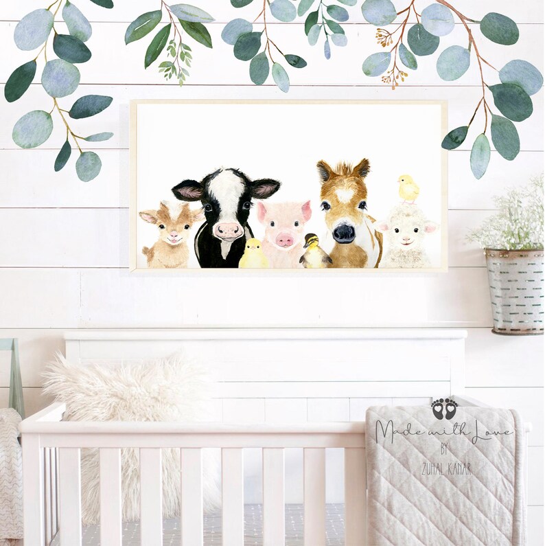 Farm Animal Nursery Decor Farm Animals Canvas Pano Art Pano Etsy