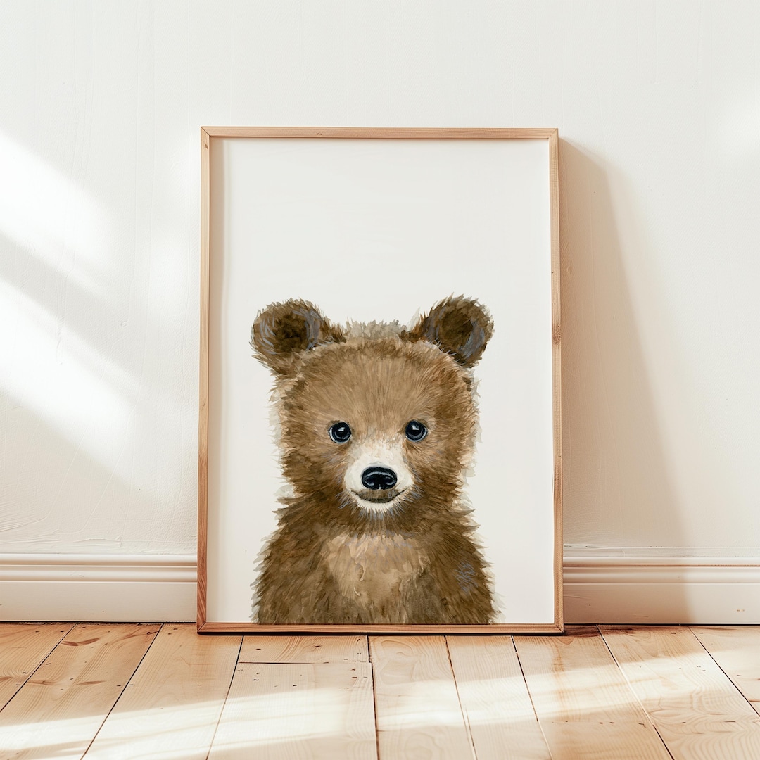 Bear Wall Decor Woodland Nursery Bear Print Woodland Nursery Decor Bear Wall Art Bear Painting Woodland Baby Shower Kids Room Decor Etsy Canada