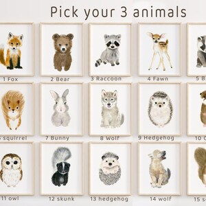 Woodland Animals Golf Nursery Prints, Baby Animals Sports Art image 5