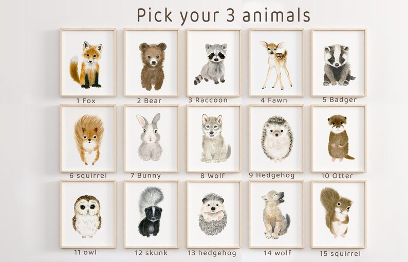 Woodland Animals Golf Nursery Prints, Baby Animals Sports Art image 5