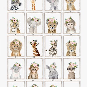 Safari Nursery Decor, Jungle Nurser Prints, Elephant, Lion, Zebra ...