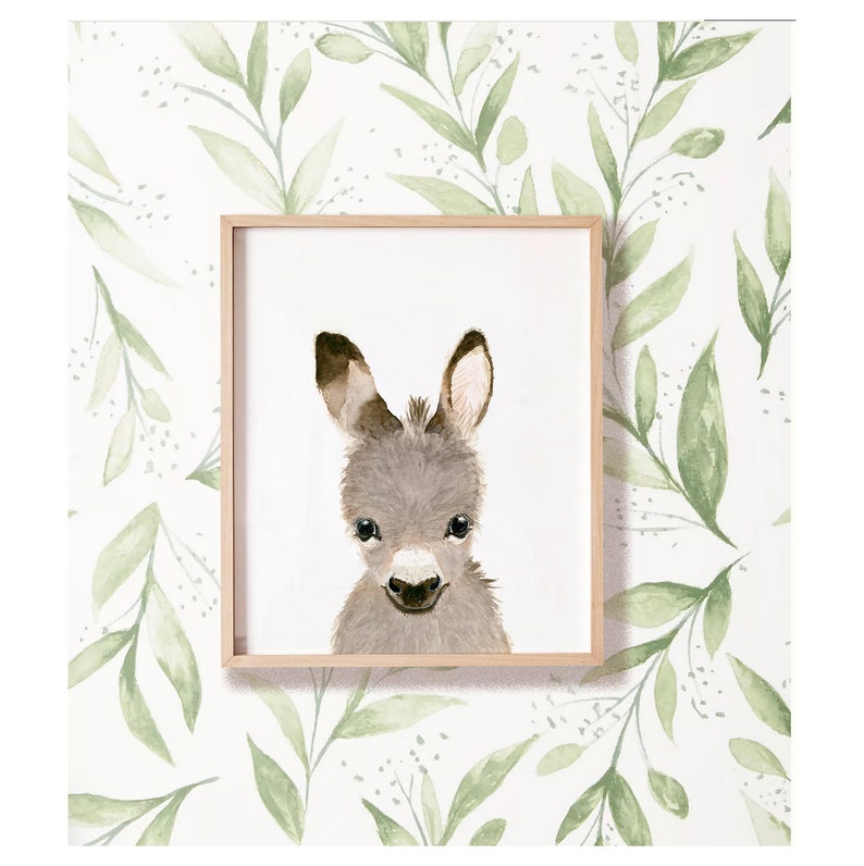 Baby Donkey Nursery Art Print Donkey Wall Art Nurserydecor Etsy