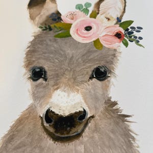 Farm Animal Nursery Prints, Floral Crowned Baby Animals, Set of 6 image 9