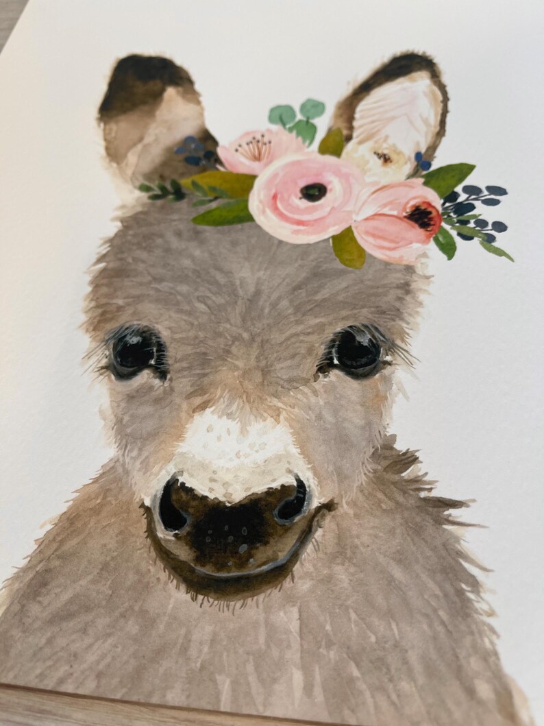 Farm Animal Nursery Prints, Floral Crowned Baby Animals, Set of 6 image 9