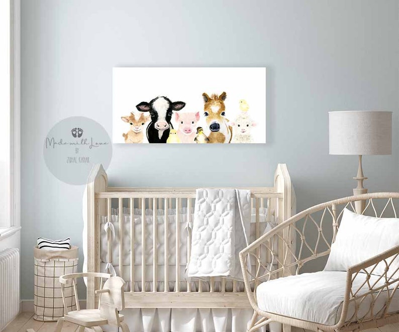 Farm Animal Nursery Decor Farm Animals Canvas Pano Art Pano Etsy