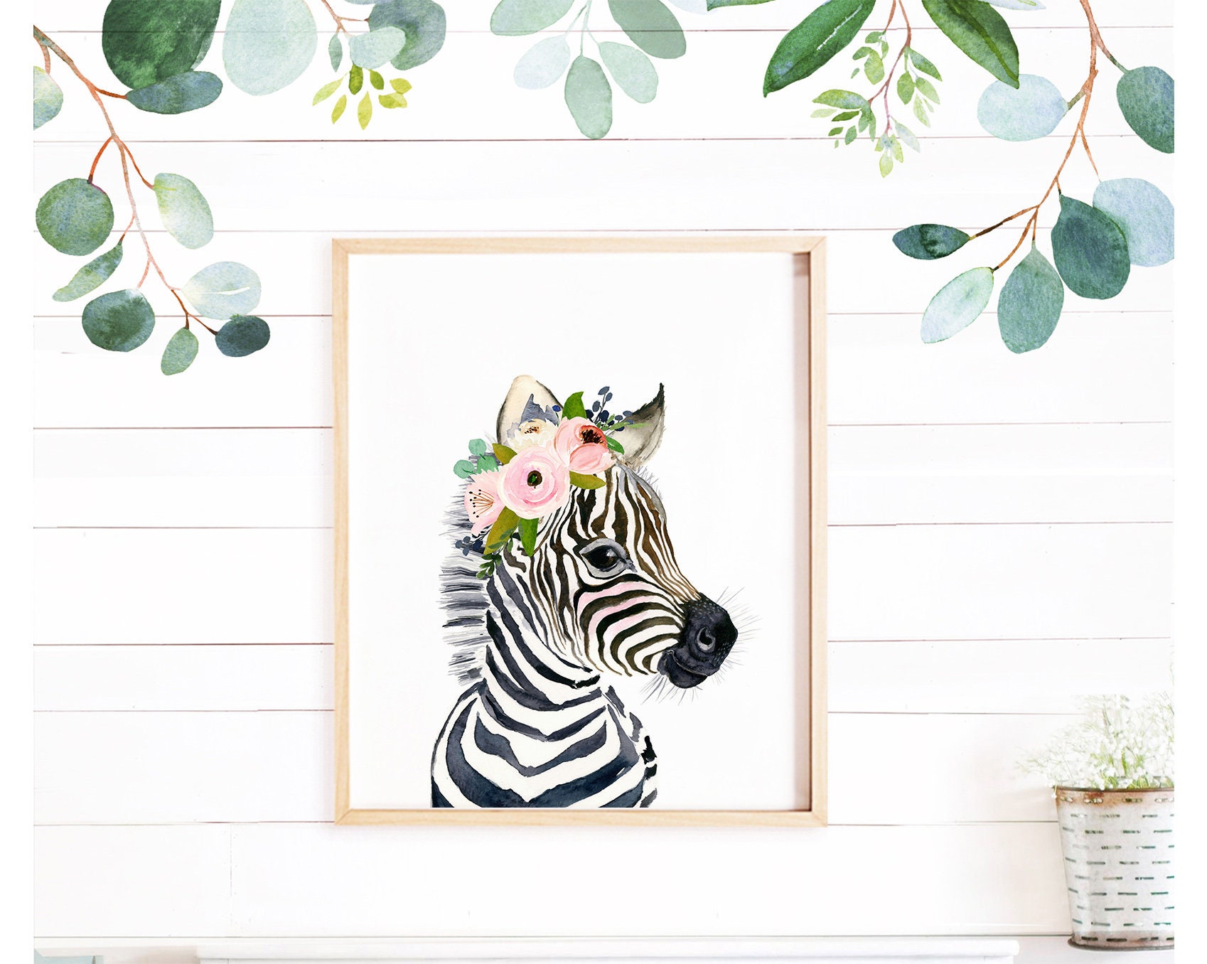 View of Zebra Nursery Safari Nursery Decor Baby Animals Nursery - Etsy