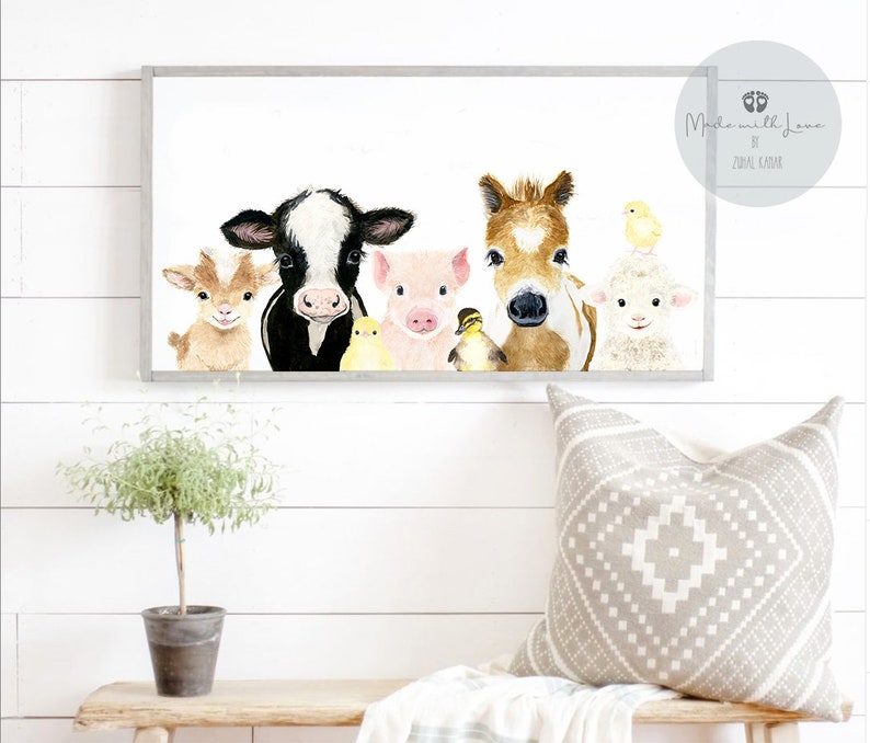 Farm Animal Nursery Decor Farm Animals Canvas Pano Art Pano Etsy