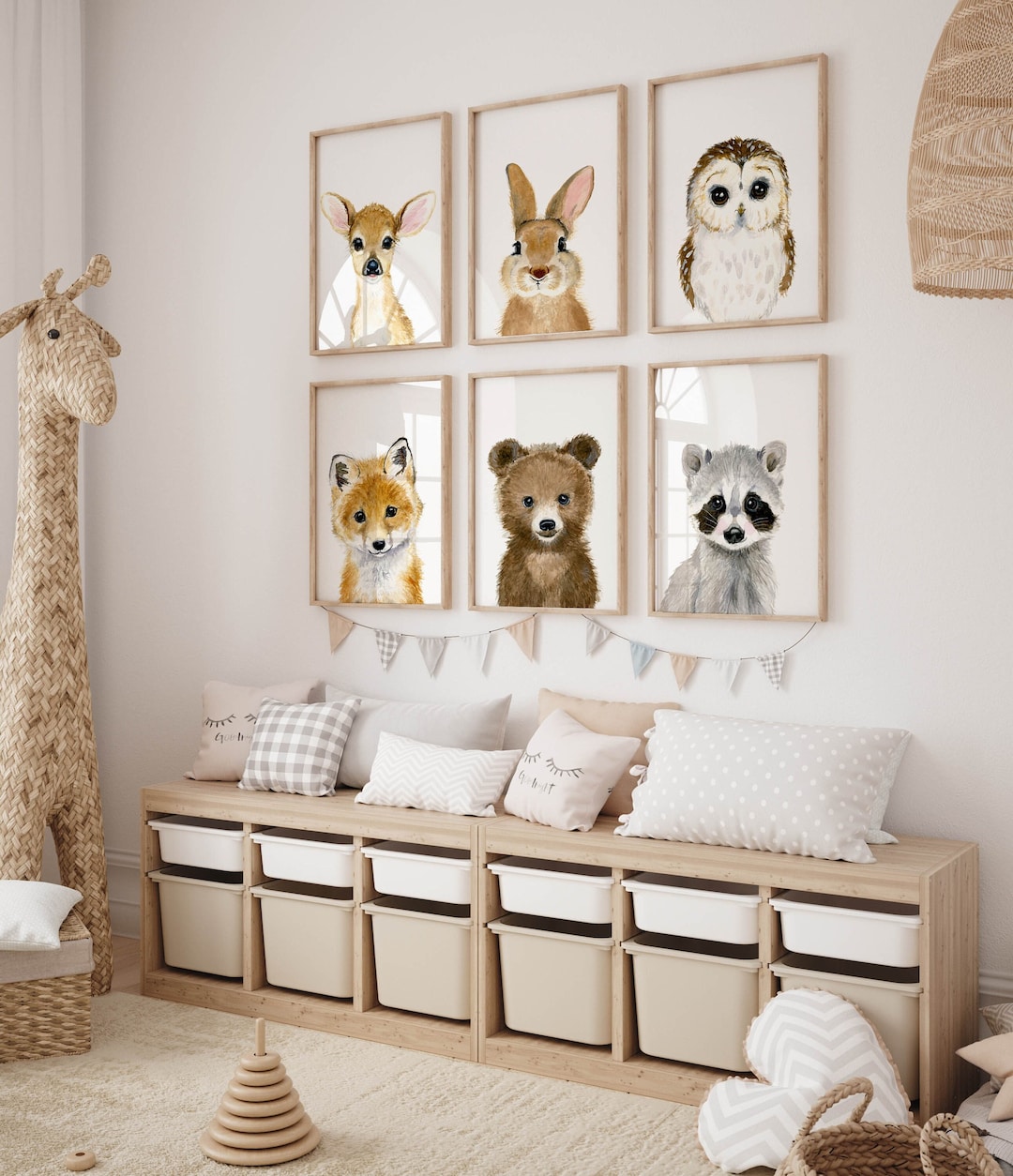 Woodland Animal Nursery Prints, Watercolor Forest Decor - Etsy