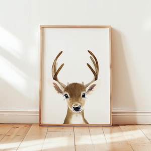 Deer painting, Buck painting, Woodland Nursery Decor, Nursery Wall Art, Woodland nursery Prints, Nursery Animal Print Woodland Nursery Print