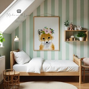 Fuchs Bild, Wald Poster, Fuchs Bild, Wald Poster, Fuchs Bild, Kinderzimmer Wandbild, Kinderzimmer Bild, Kinderzimmer Fuchs Bild, Kinderzimmer Fuchs Mädchen Zimmer Bild 2