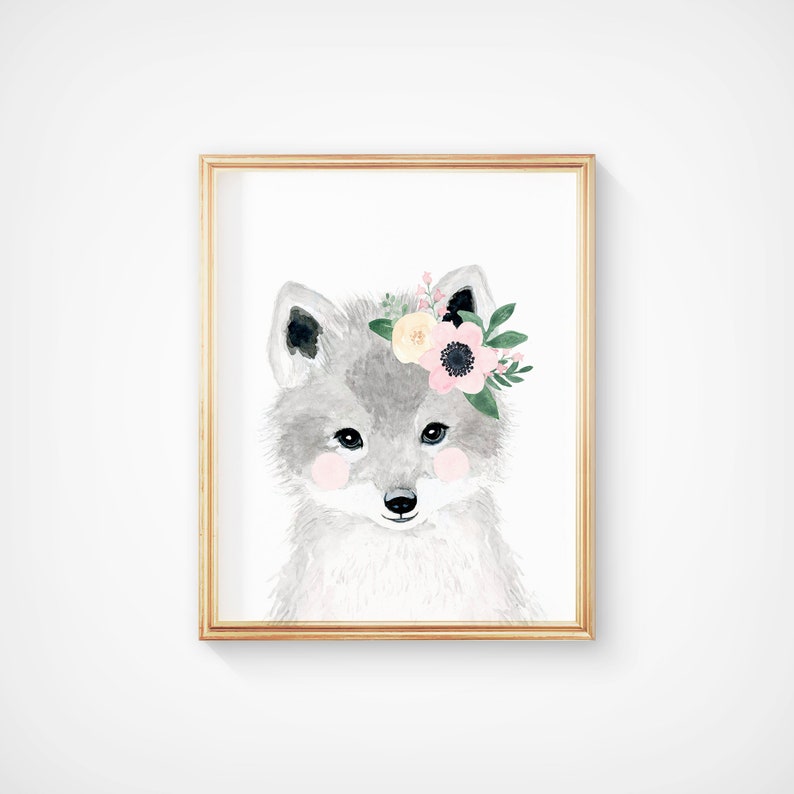 Animal Print Set Set of 4 Prints Bunny Fox Deerhedgehog Etsy