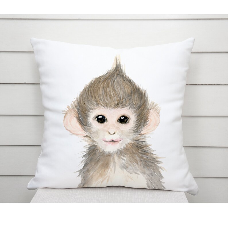 Baby Monkey Pillow Safari Nursery Decor Safari Nursery Etsy