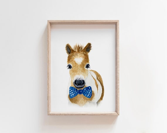 Horse Farm Nursery Prints Nursery Decor Foal Bow Tie Horse | Etsy