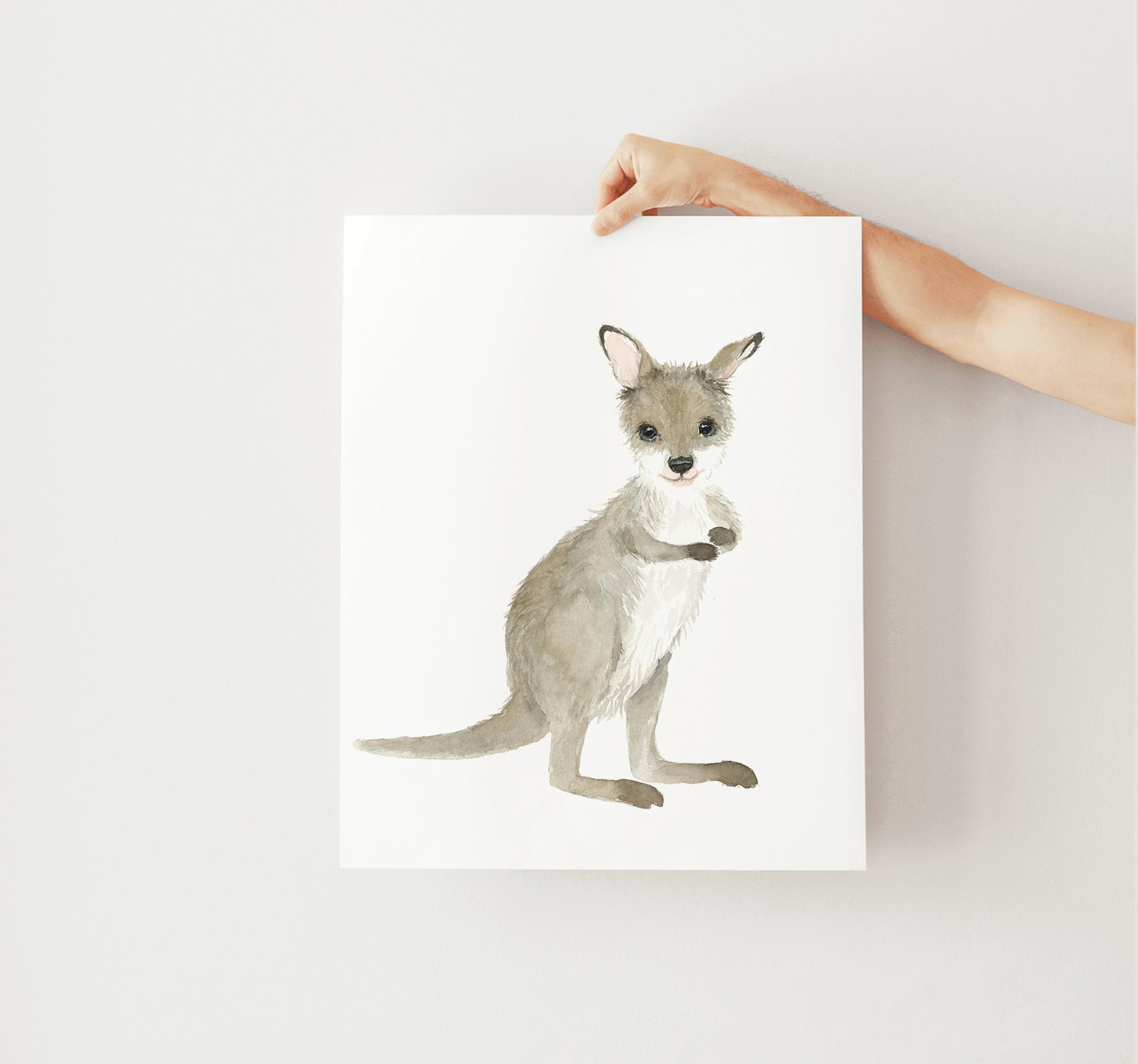 Animal Nursery Decor Baby Kangaroo Art Kangaroo Joey Print Etsy