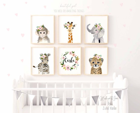 Safari Nursery Decor, Nursery Prints, Jungle Nursery, Animal Print Set, Safari Nursery Wall Art, Elephant, Giraffe, safari animal print