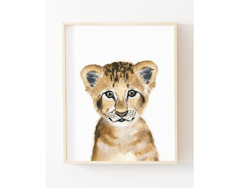 Nursery Safari Prints Lion Cub Print Animal Paintings Safari Etsy UK