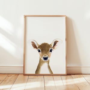 Watercolor fawn print,  fawn deer painting, Baby Animal Paintings, woodland Nursery Decor, Woodland Baby Shower Gift, Neutral Nursery Art