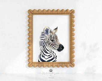 Watercolor Zebra Print, Safari Nursery Decor