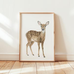 Deer doe watercolor print, deer art, Deerpainting, Animal print set, Hunting Wall Art, Hunting Nursery Art, Woodland Nursery Decor