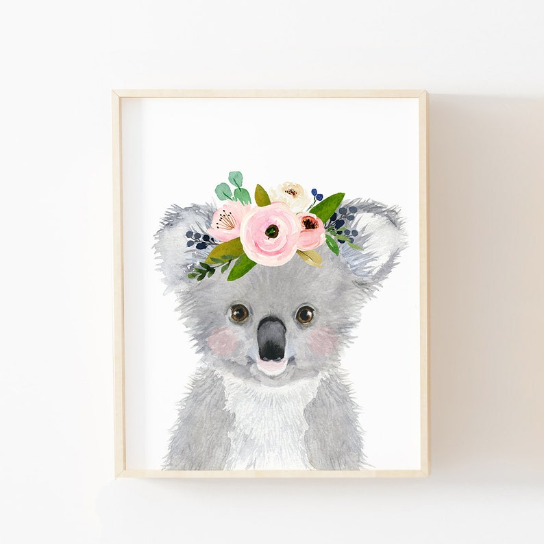 Nursery Prints neutral nursery Australian animals nursery baby shower Nursery animal prints koala wombat kangaroo baby girl nursery