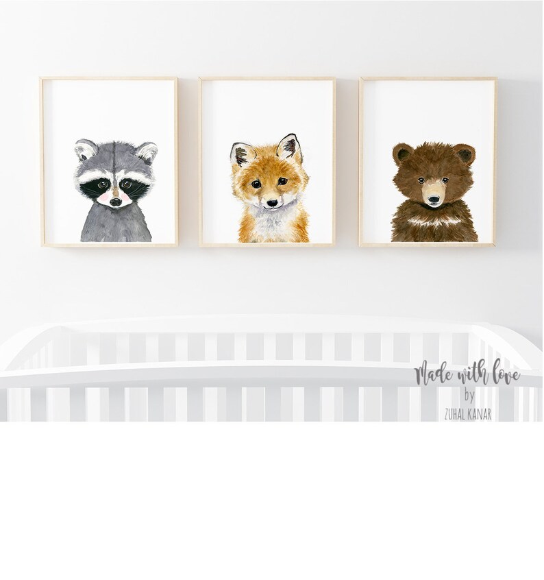 Nursery Decor Nursery Prints Boy Woodland Nursery Wall Art Etsy