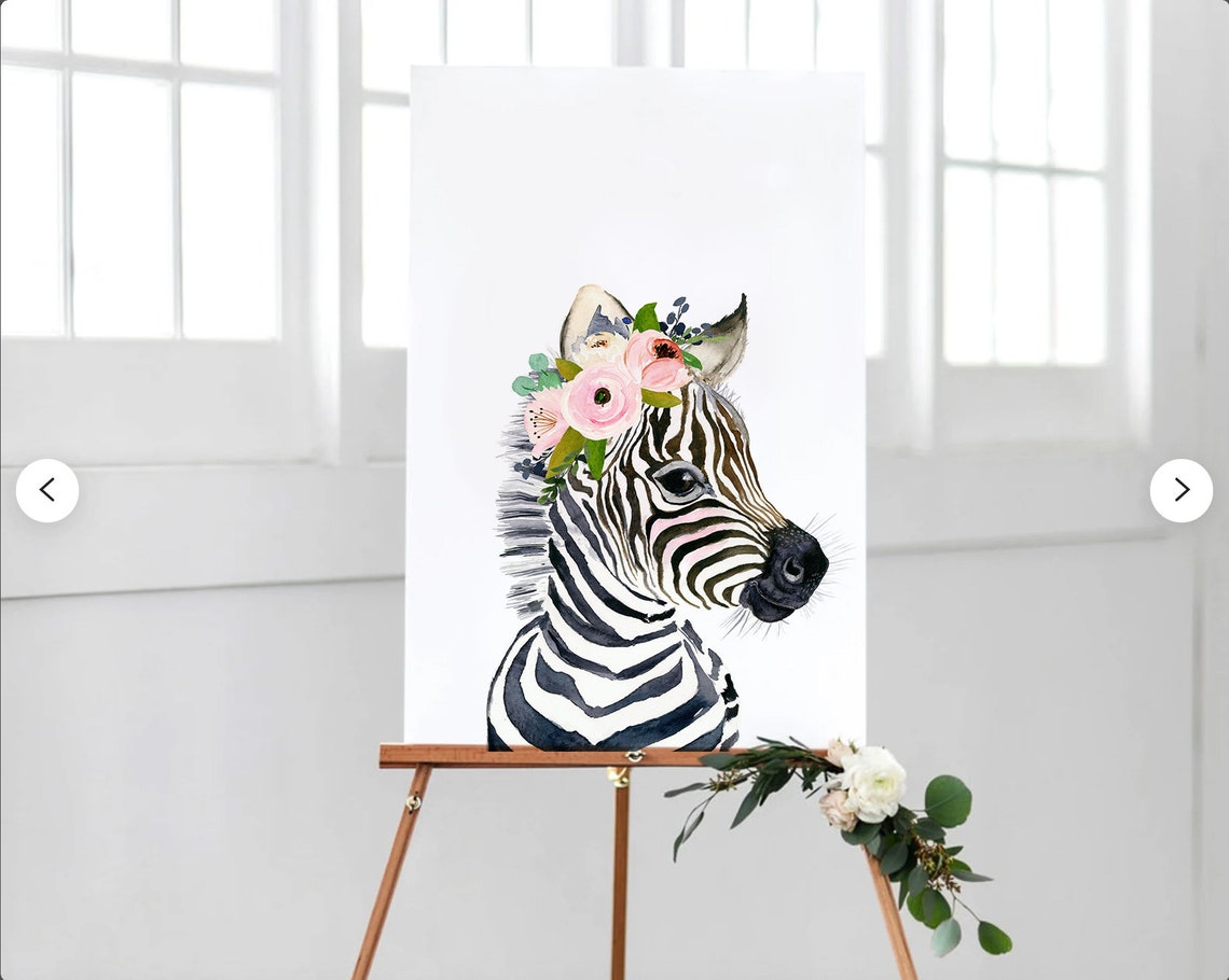 Zebra Nursery Safari Nursery Decor Baby Animals Nursery - Etsy - Zebra Nursery Decor