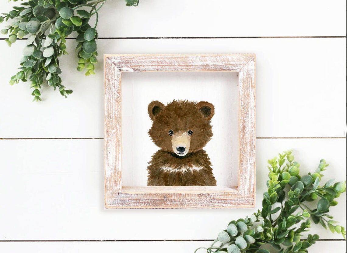 Woodland Nursery Bear Prints Woodland Baby Shower Decor Etsy