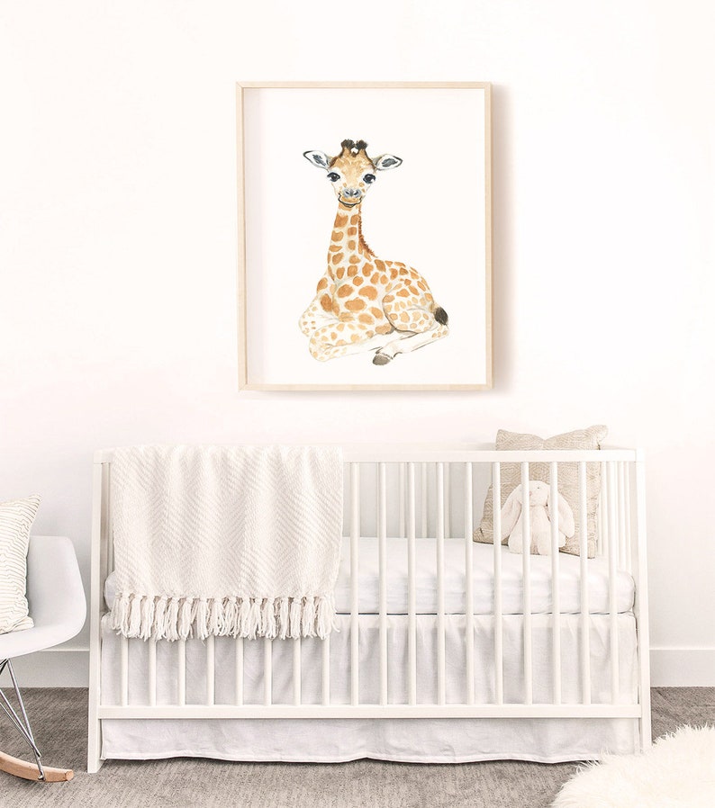 Safari Nursery Giraffe Art Safari Nursery Decor Baby Giraffe Etsy
