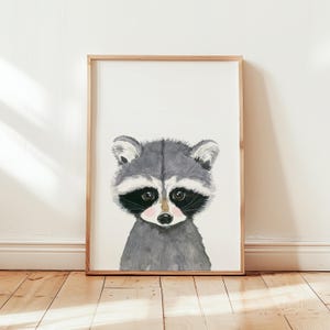 Watercolor raccoon, Baby raccoon, Woodland nursery, Animal Paintings,raccoon, watercolor animal, woodland, kids posters, baby room ideas