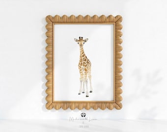 Giraffen Malerei, Safari Kinderzimmer Dekor, Baby Giraffe Druck, Baby Animal Print Set, süße Giraffe Malerei, Safari-Baby-Dusche-Geschenk