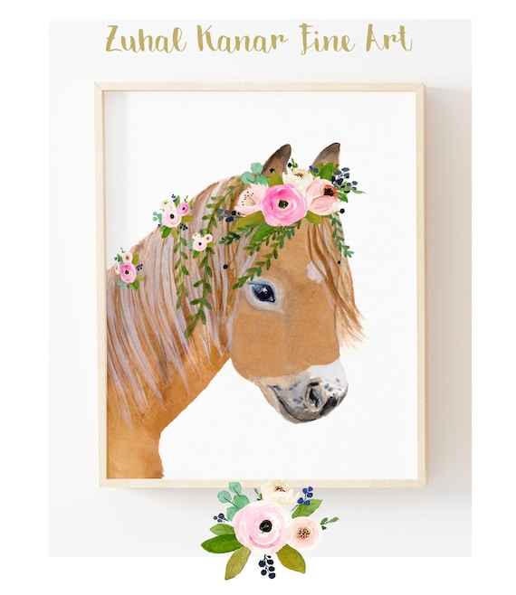 Pony Art Prints Decor Horse Pony Paintings Equestrian Decor Etsy