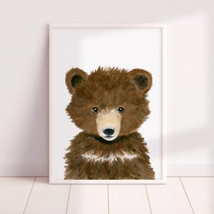 Woodland nursery bear prints SIZE 13&#39;x19&#39;woodland baby shower decor nursery prints bear decor gift nursery prints, nursery wall art  bear