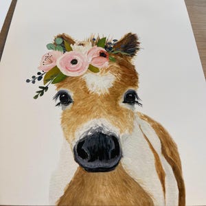 Farm Animal Nursery Prints, Floral Crowned Baby Animals, Set of 6 image 8