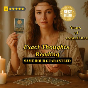 Exacte gedachten lezen | Gegarandeerd hetzelfde uur | Liefde, gevoelens, intenties, paranormaal inzicht, relatie Tarotlezen | KOOP 2 KRIJGT 1 GRATIS