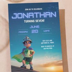 Elio birthday invitation, 2025 Elio movie editable digital invite, 2025 movie birthday theme, new Elio movie evite